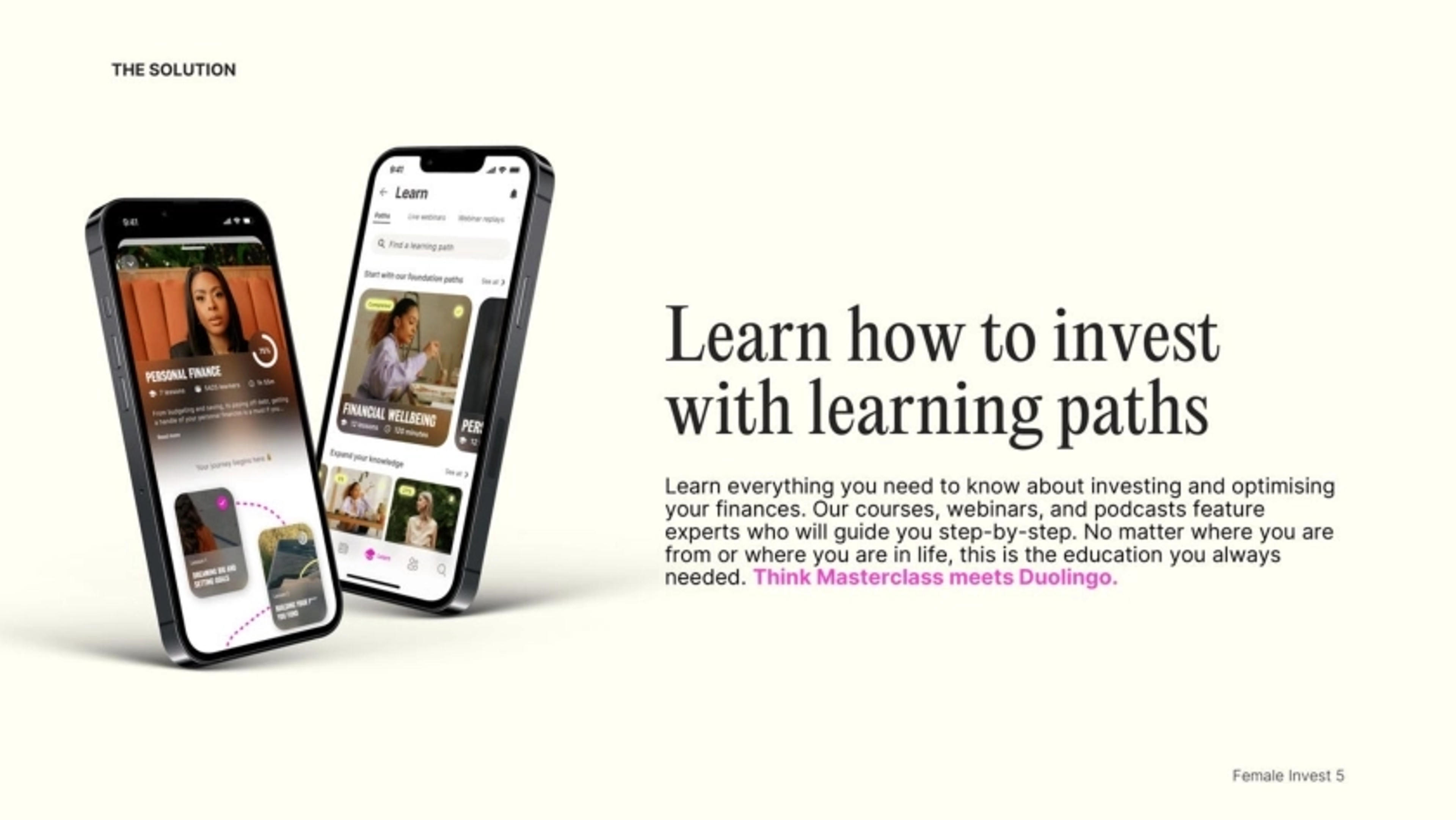 FemaleInvest Deck - Page #5 - Solution Slide