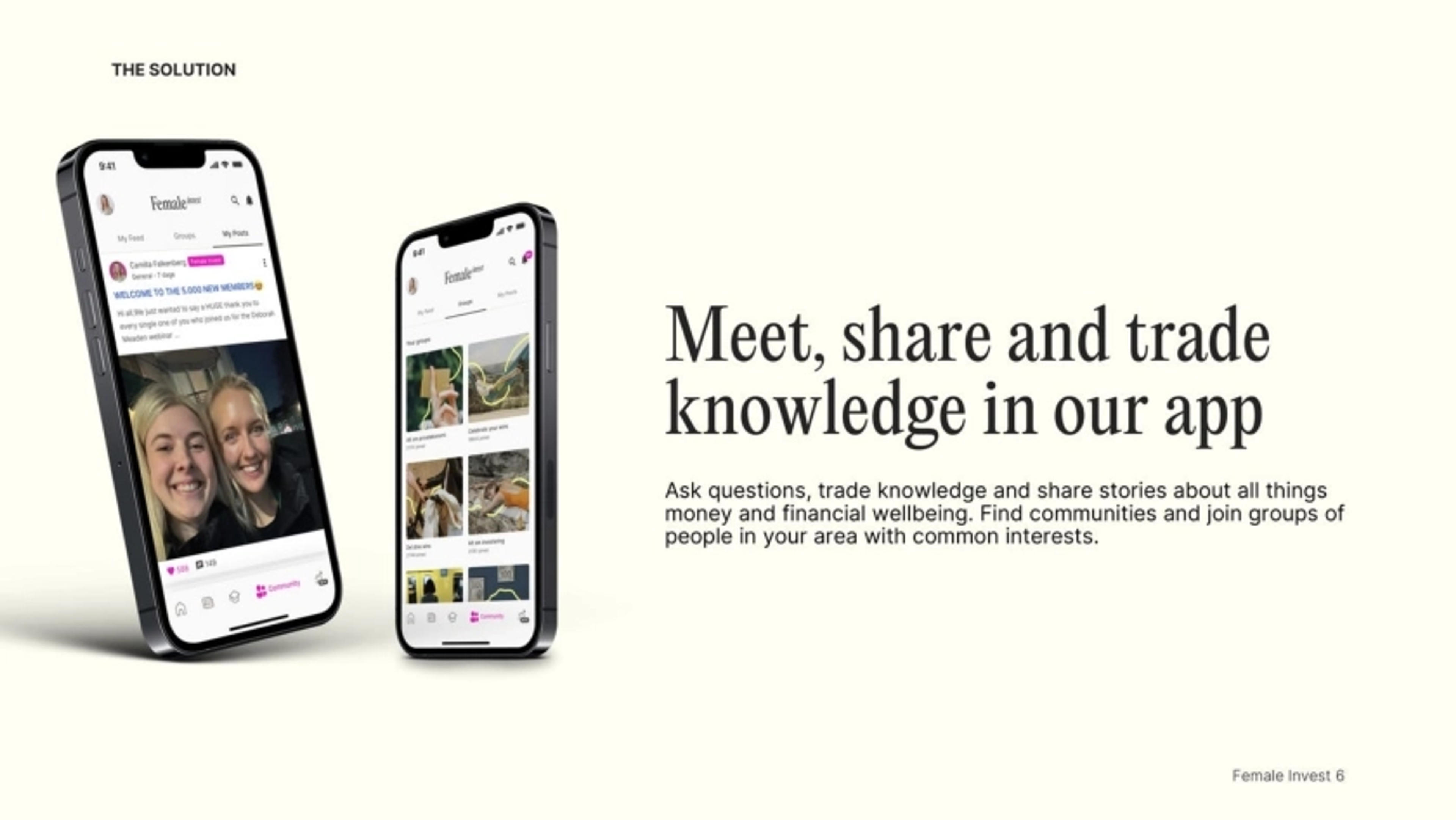 FemaleInvest Deck - Page #6 - Solution Slide