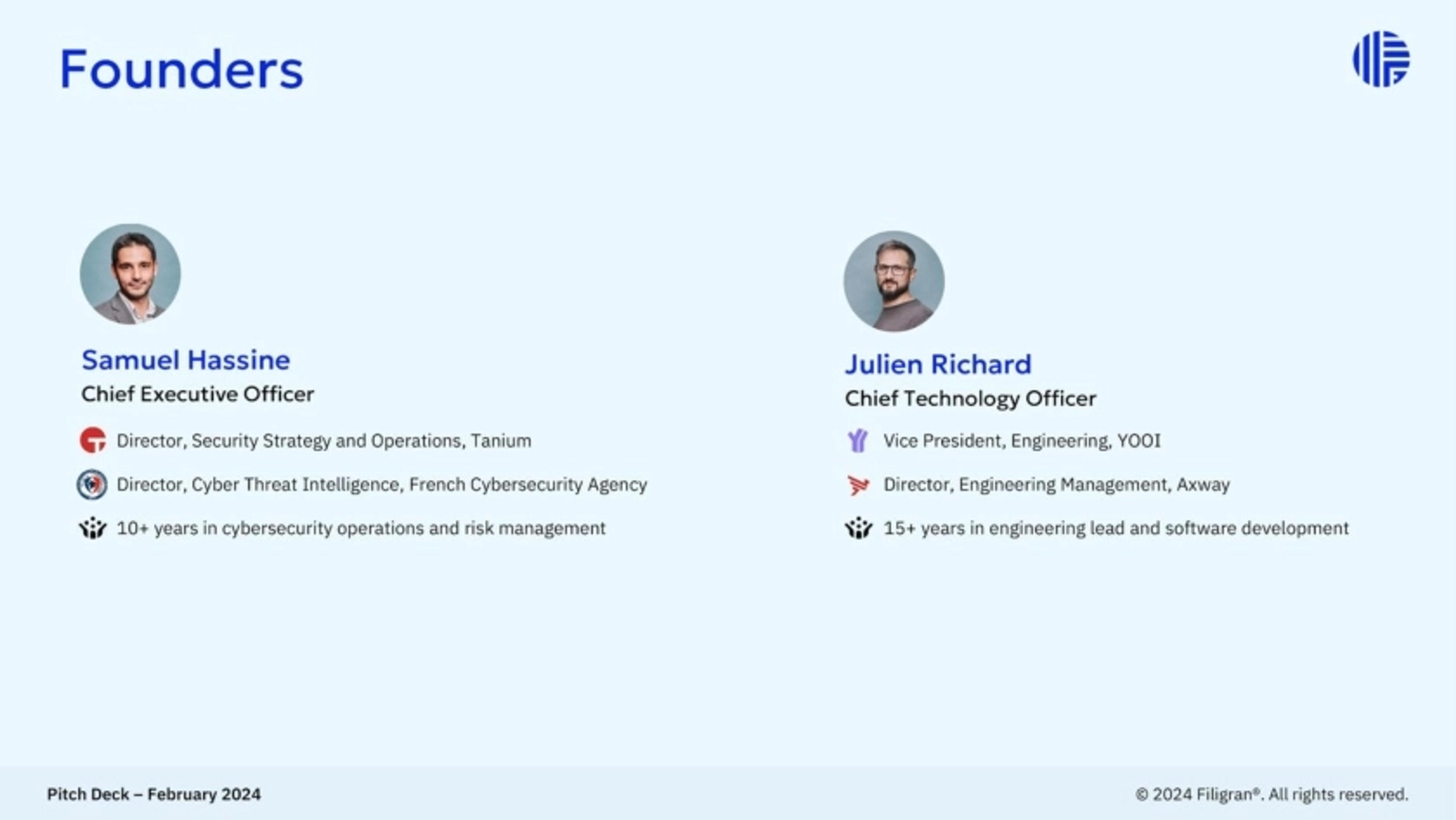 Filigran Deck - Page #3 - Team Slide