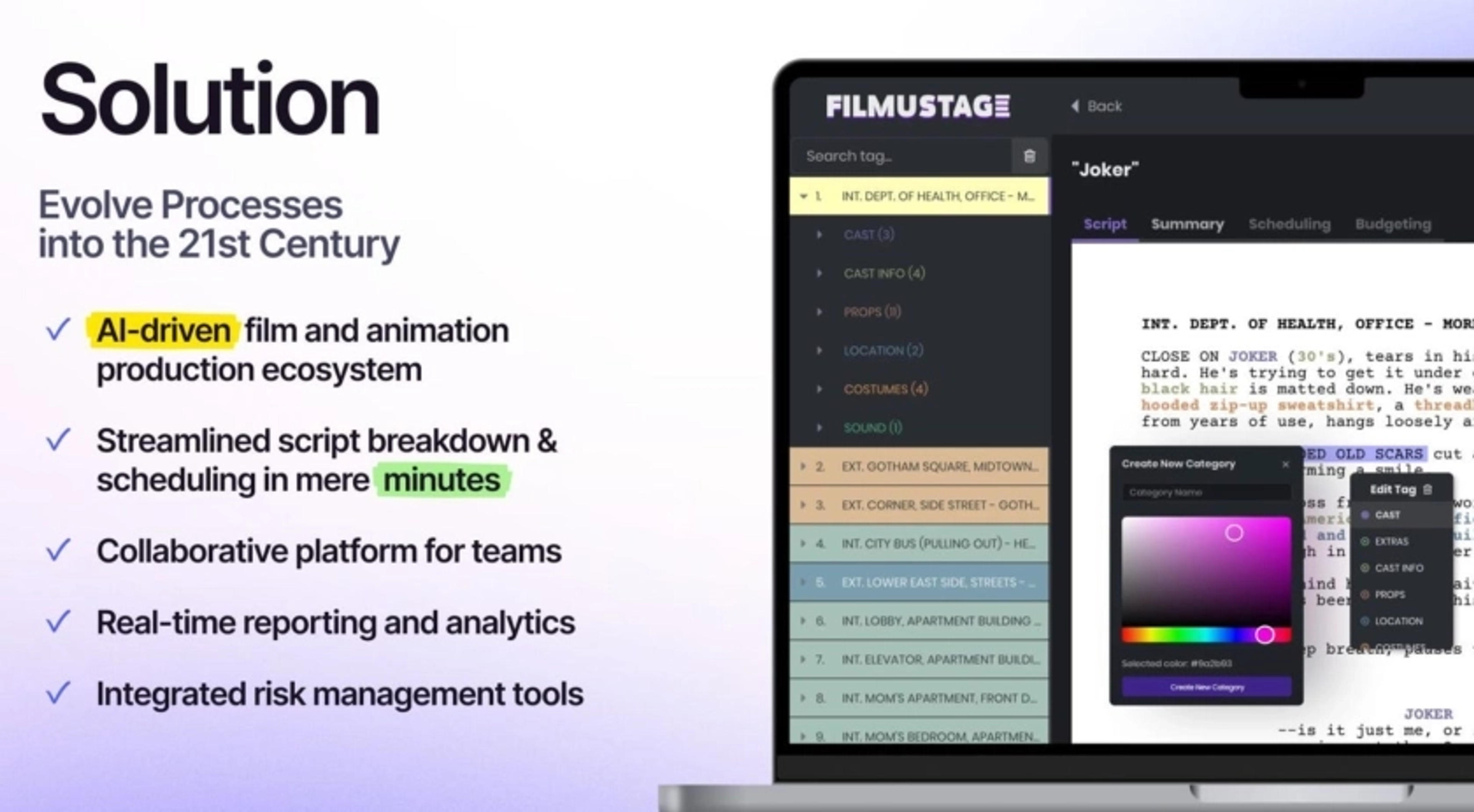 Filmustage Deck - Page #3 - Solution Slide