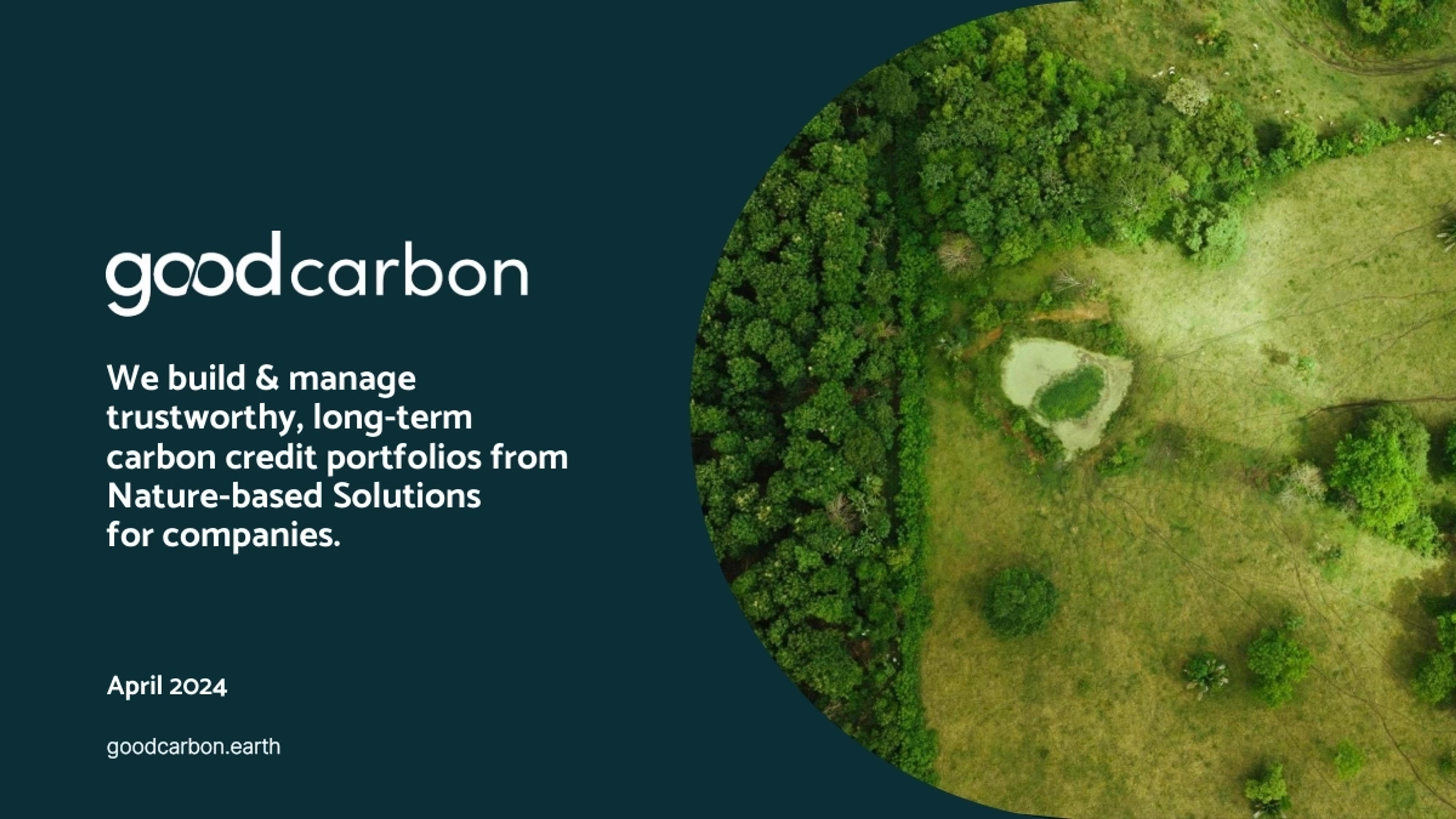 GoodCarbon Deck - Page #1 - Title Slide