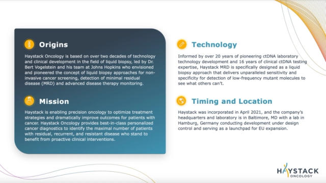 Haystack Oncology Deck - Page #2 - Executive Summary Slide