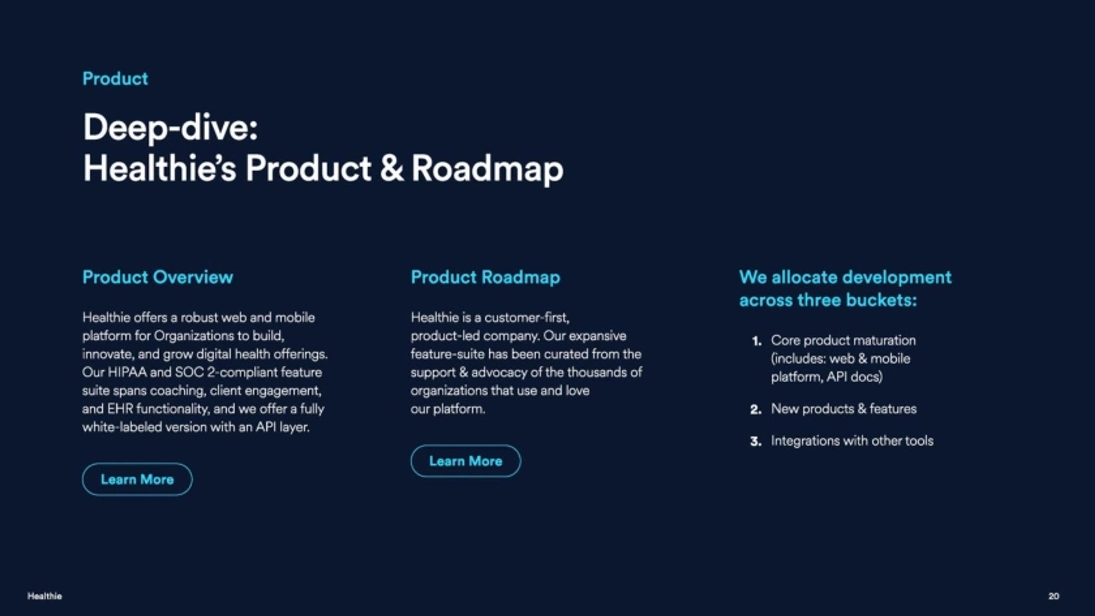 Healthie Deck - Page #18 - Roadmap Slide