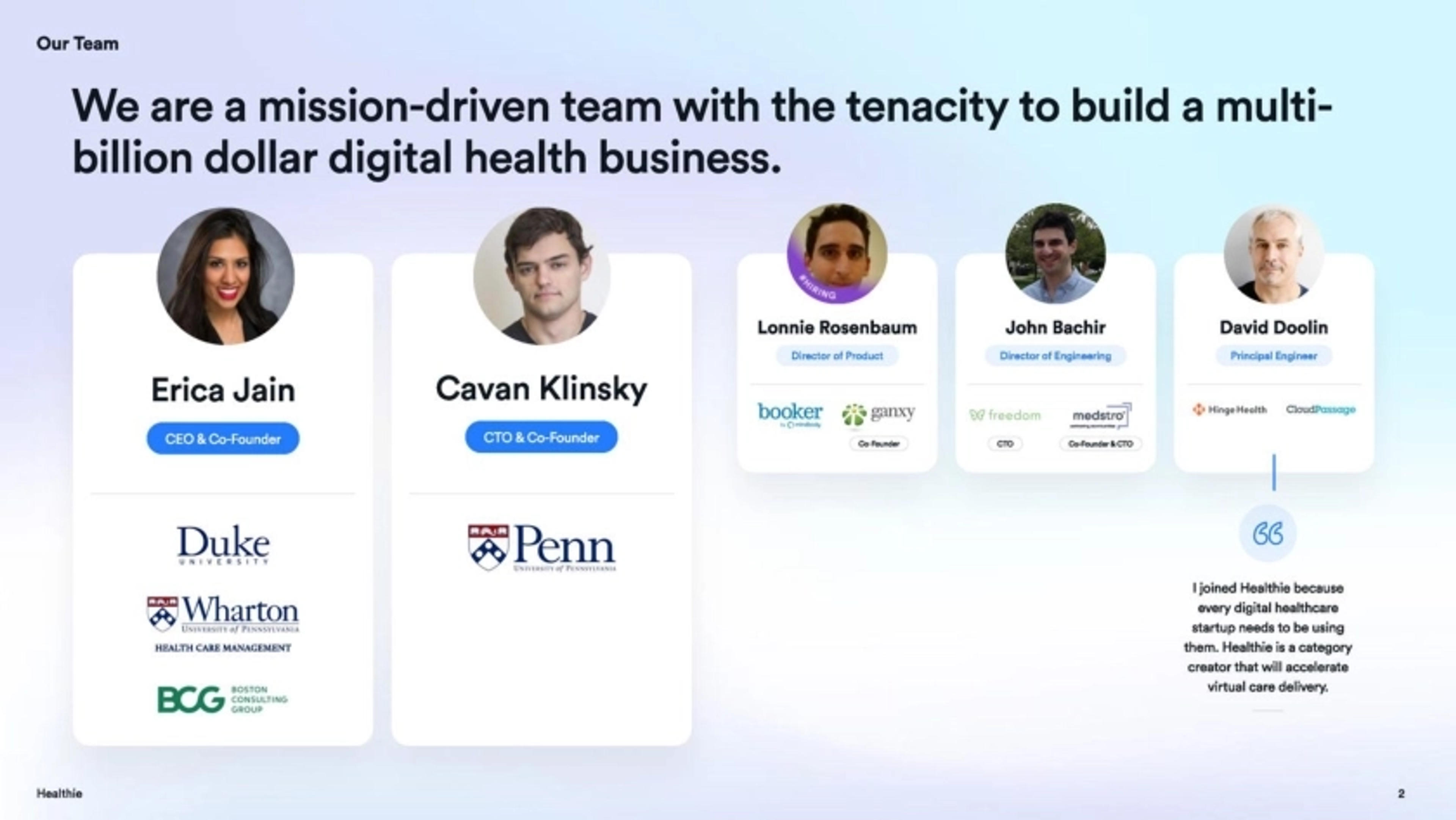 Healthie Deck - Page #2 - Team Slide