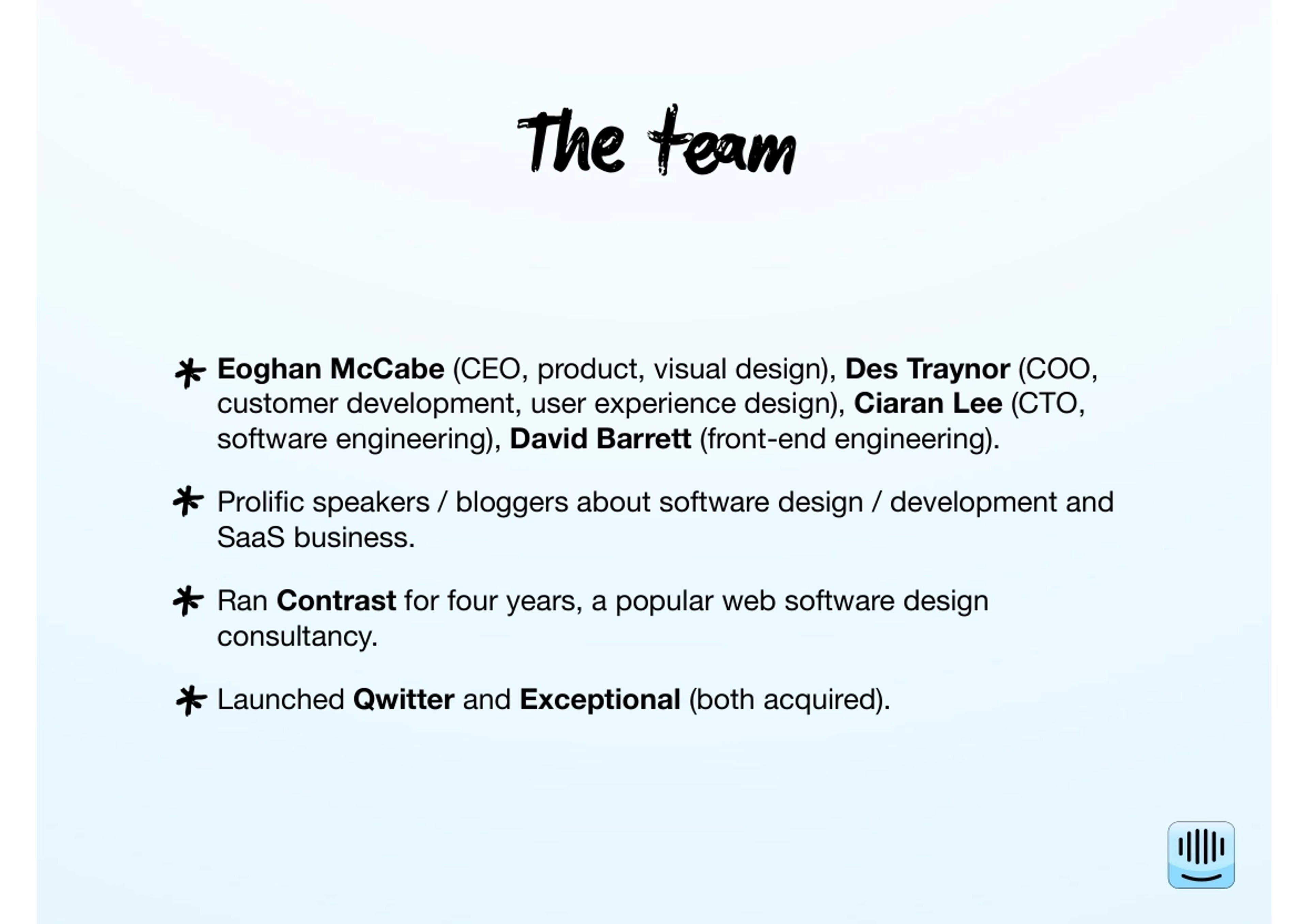 Intercom Deck - Page #2 - Team Slide