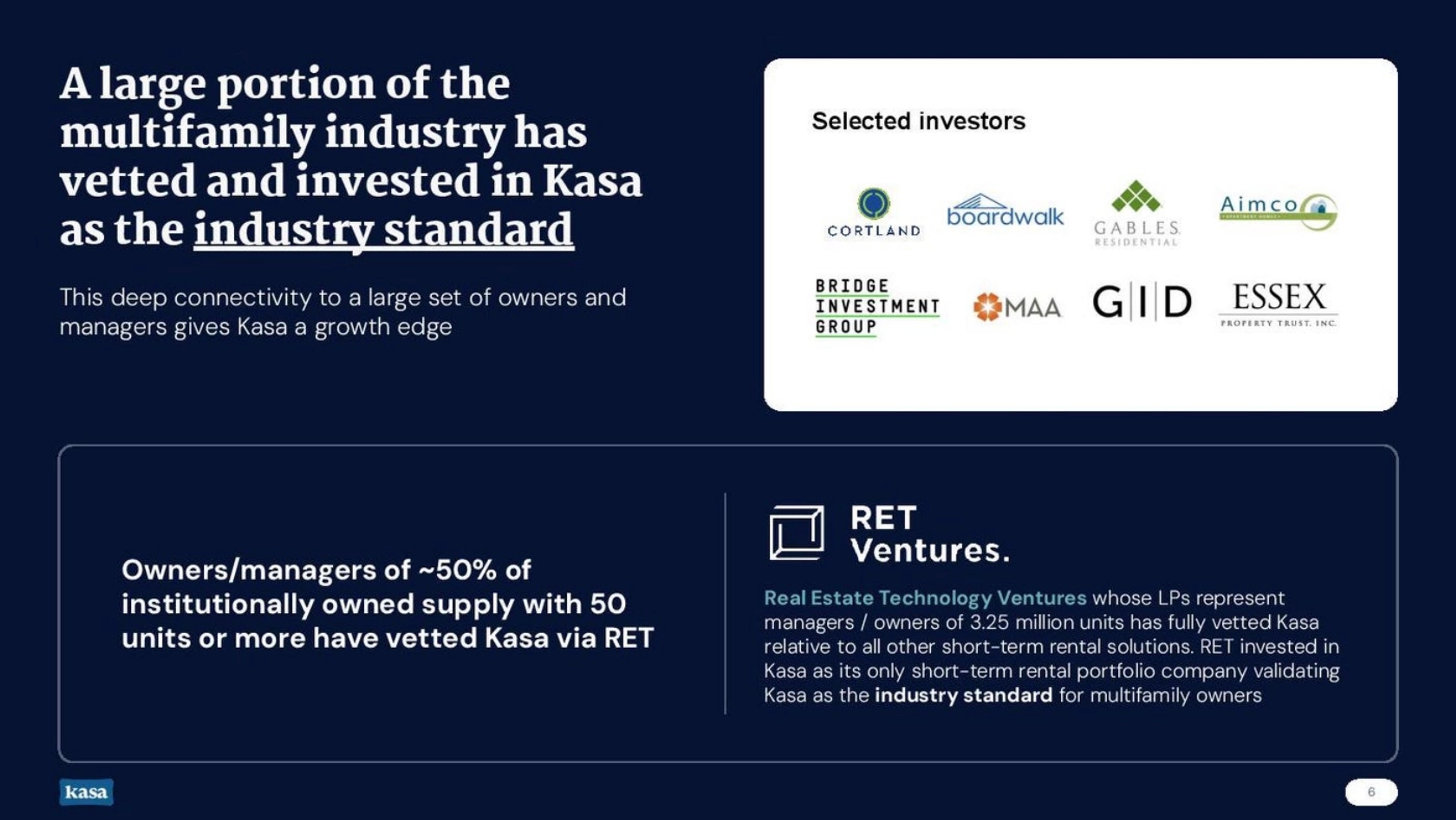 Kasa Deck - Page #6 - Executive Summary Slide