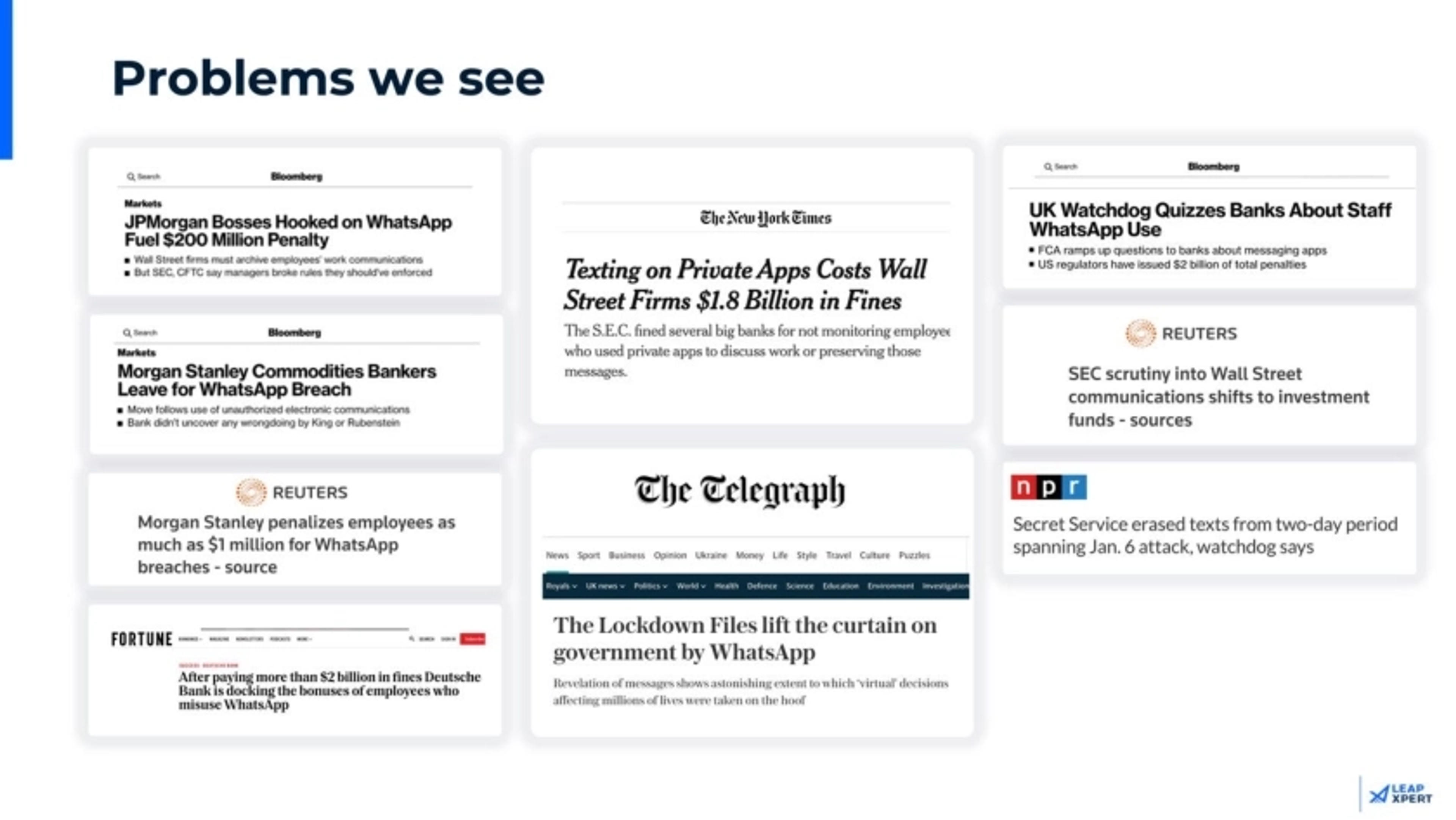LeapXpert Deck - Page #5 - Problem Slide