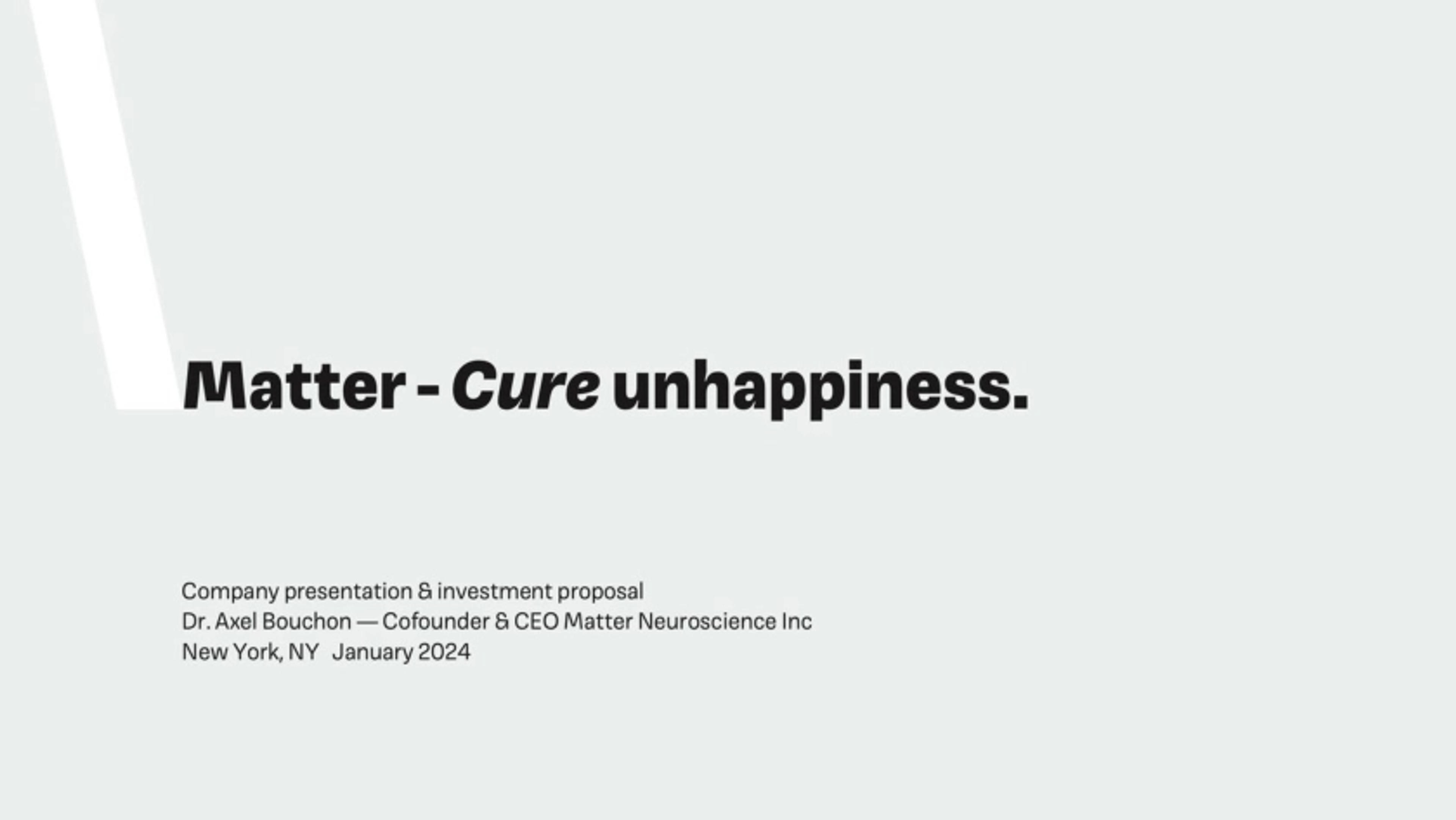 Mattercure Deck - Page #1 - Title Slide