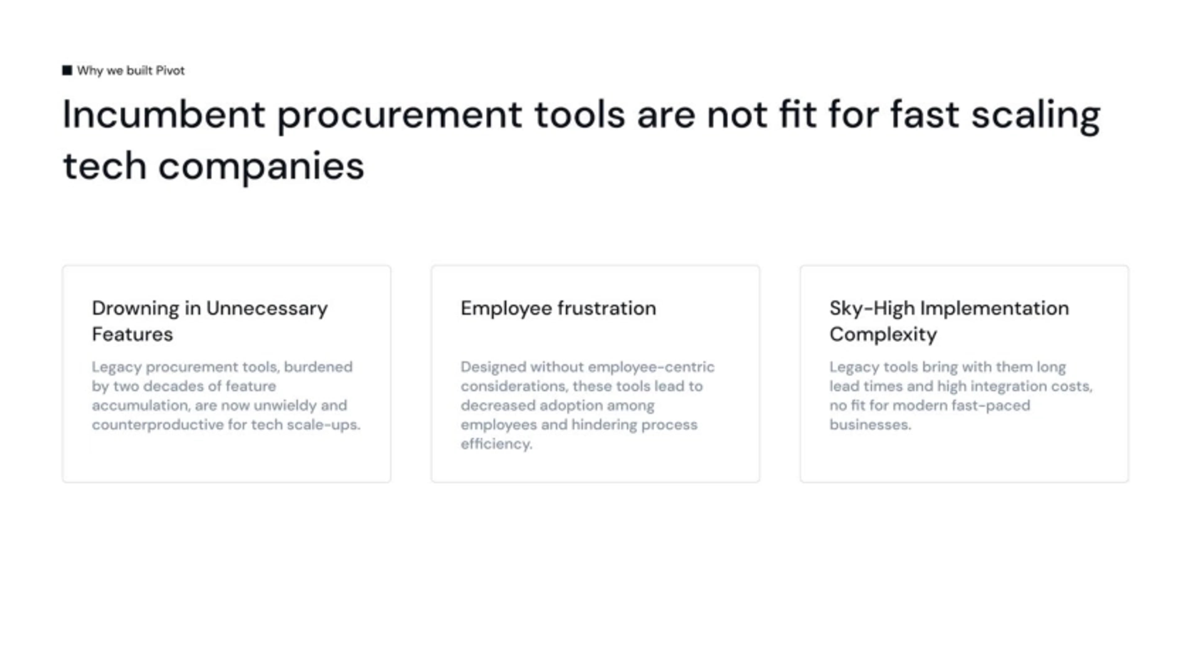 PivotProcurement Deck - Page #3 - Problem Slide