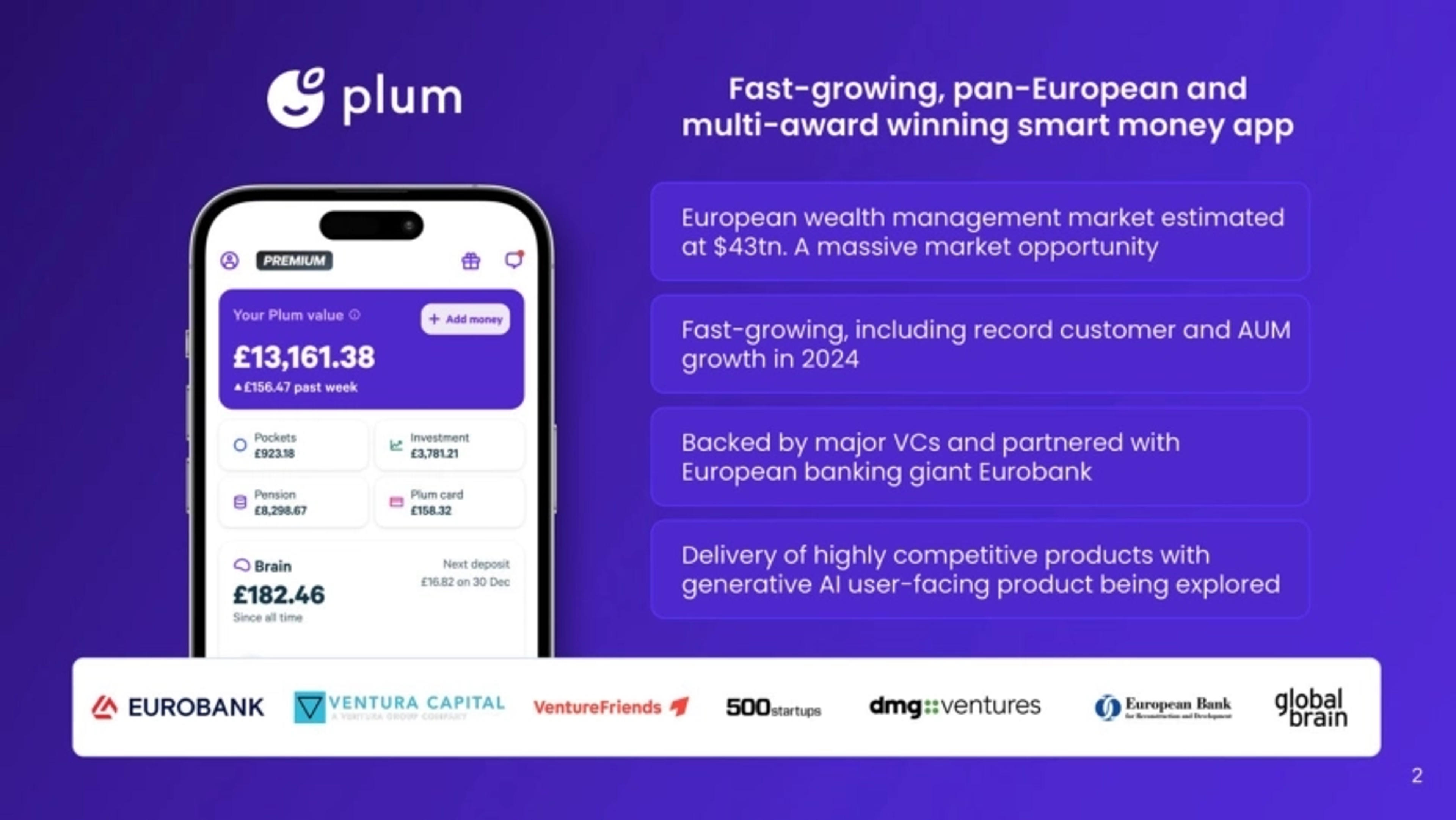Plum Deck - Page #2 - Executive Summary Slide