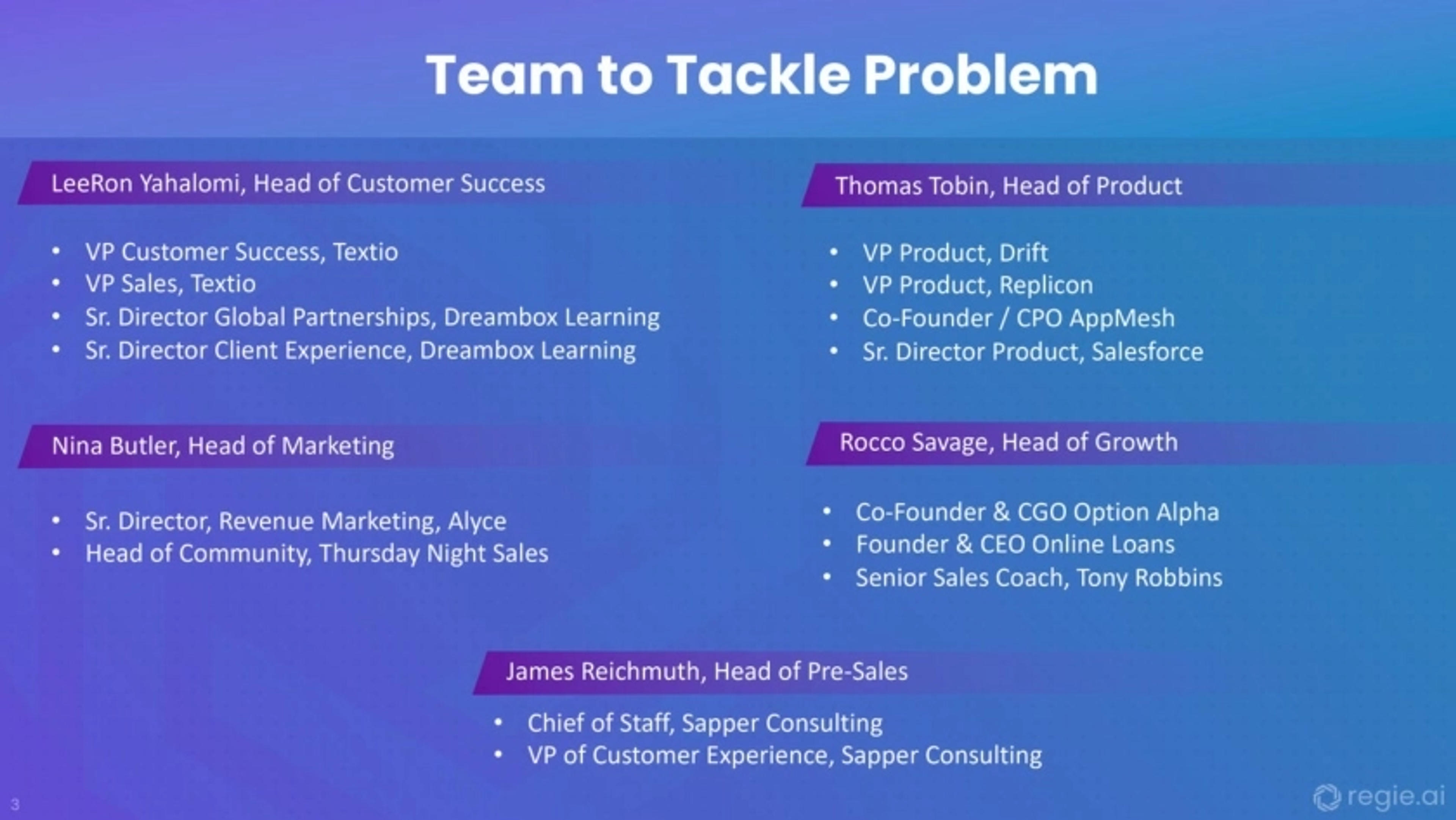 RegieAi Deck - Page #3 - Team Slide