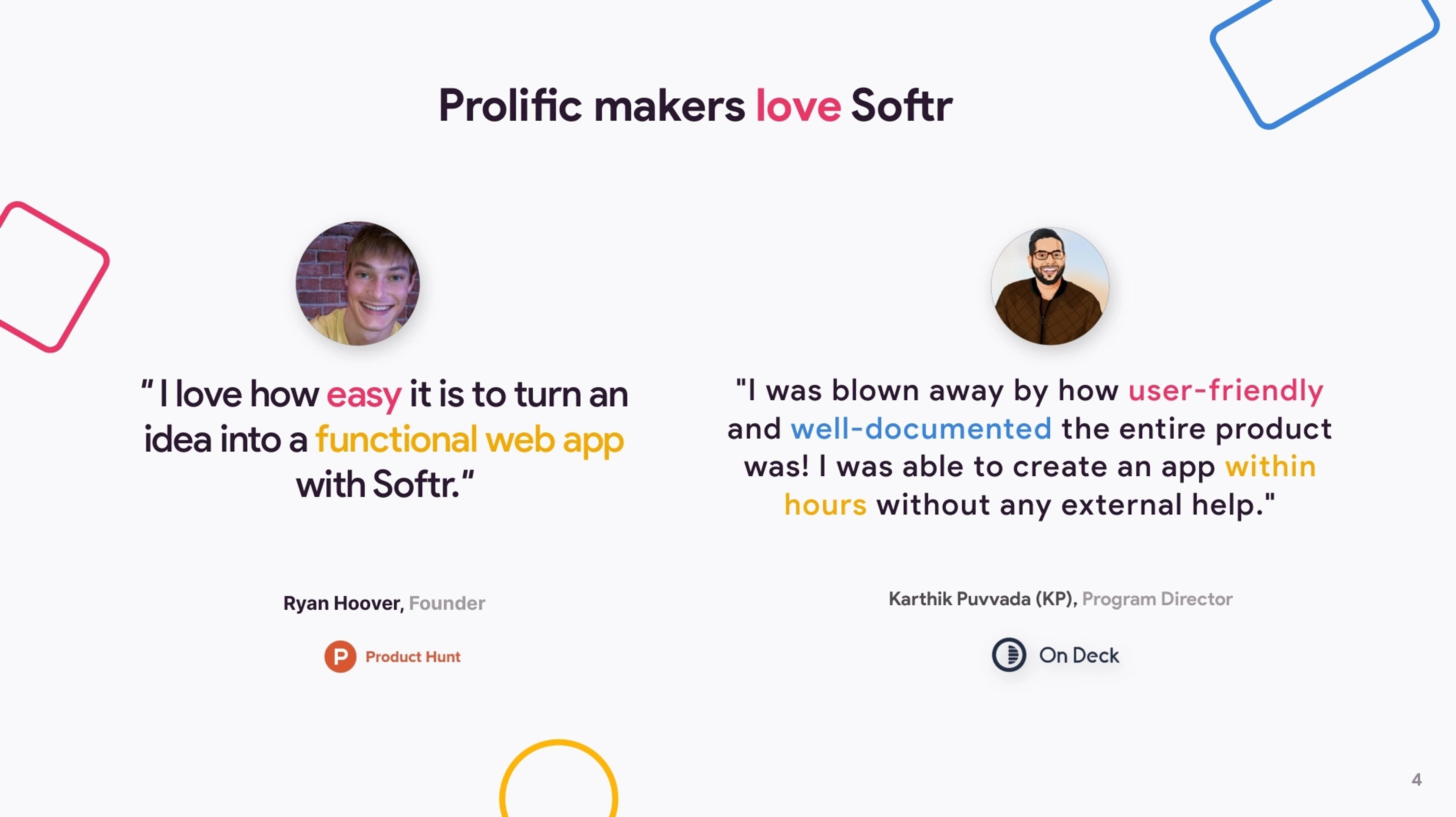Softr Deck - Page #4 - Solution Slide