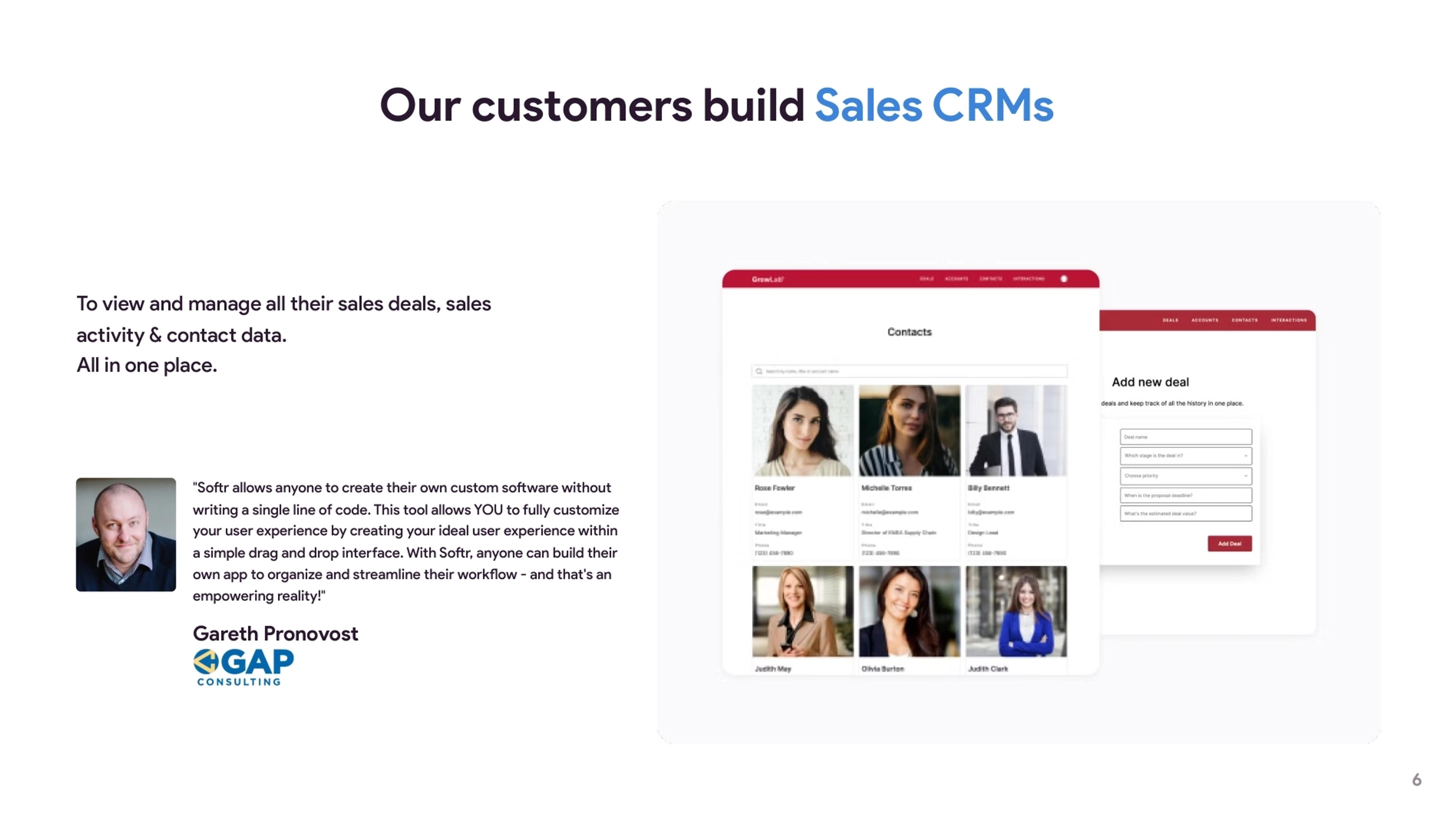 Softr Deck - Page #6 - Product Slide