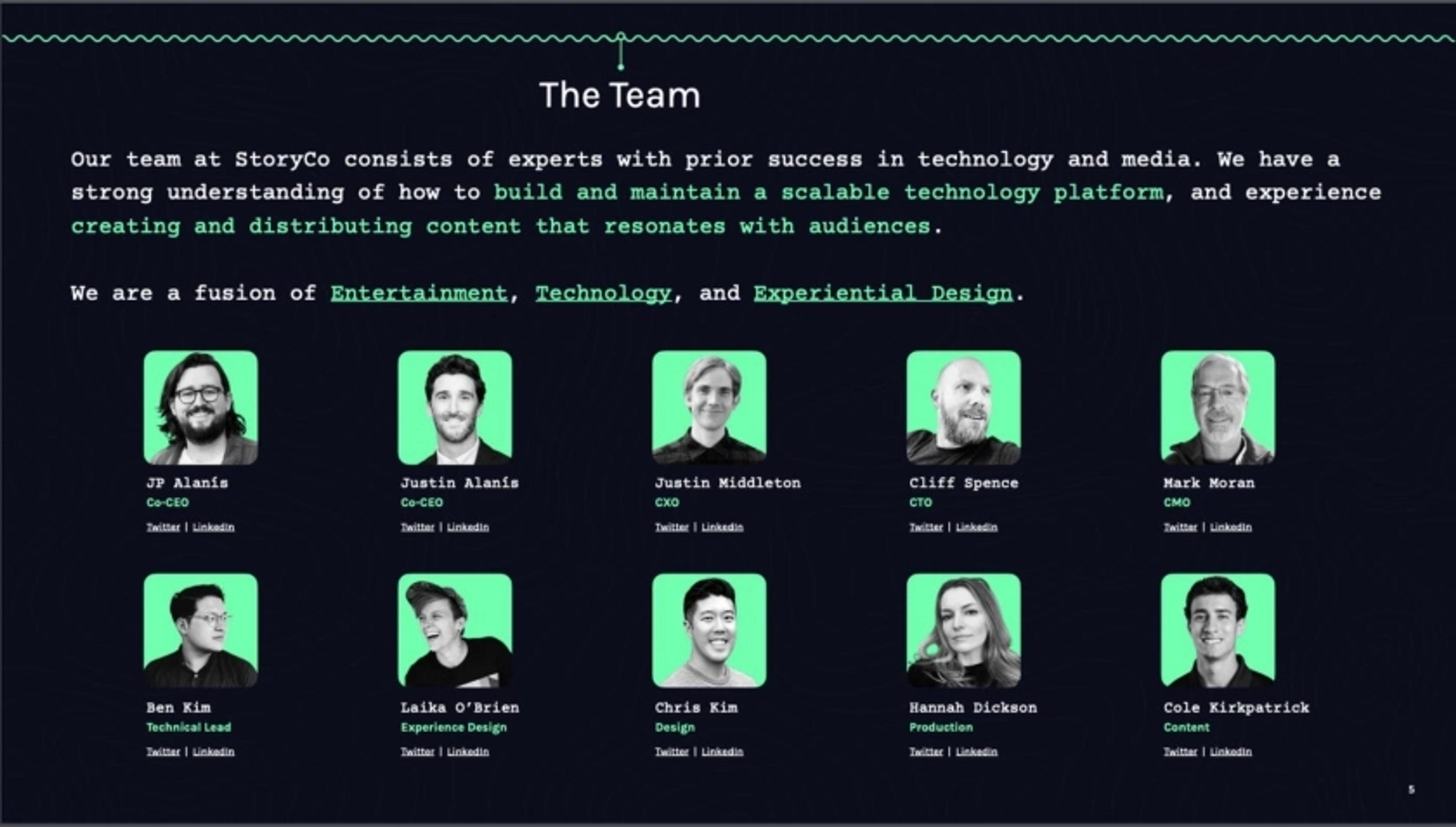 Storyco Deck - Page #5 - Team Slide