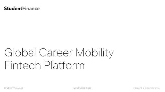 Student Finance Deck - Page #1 - Title Slide