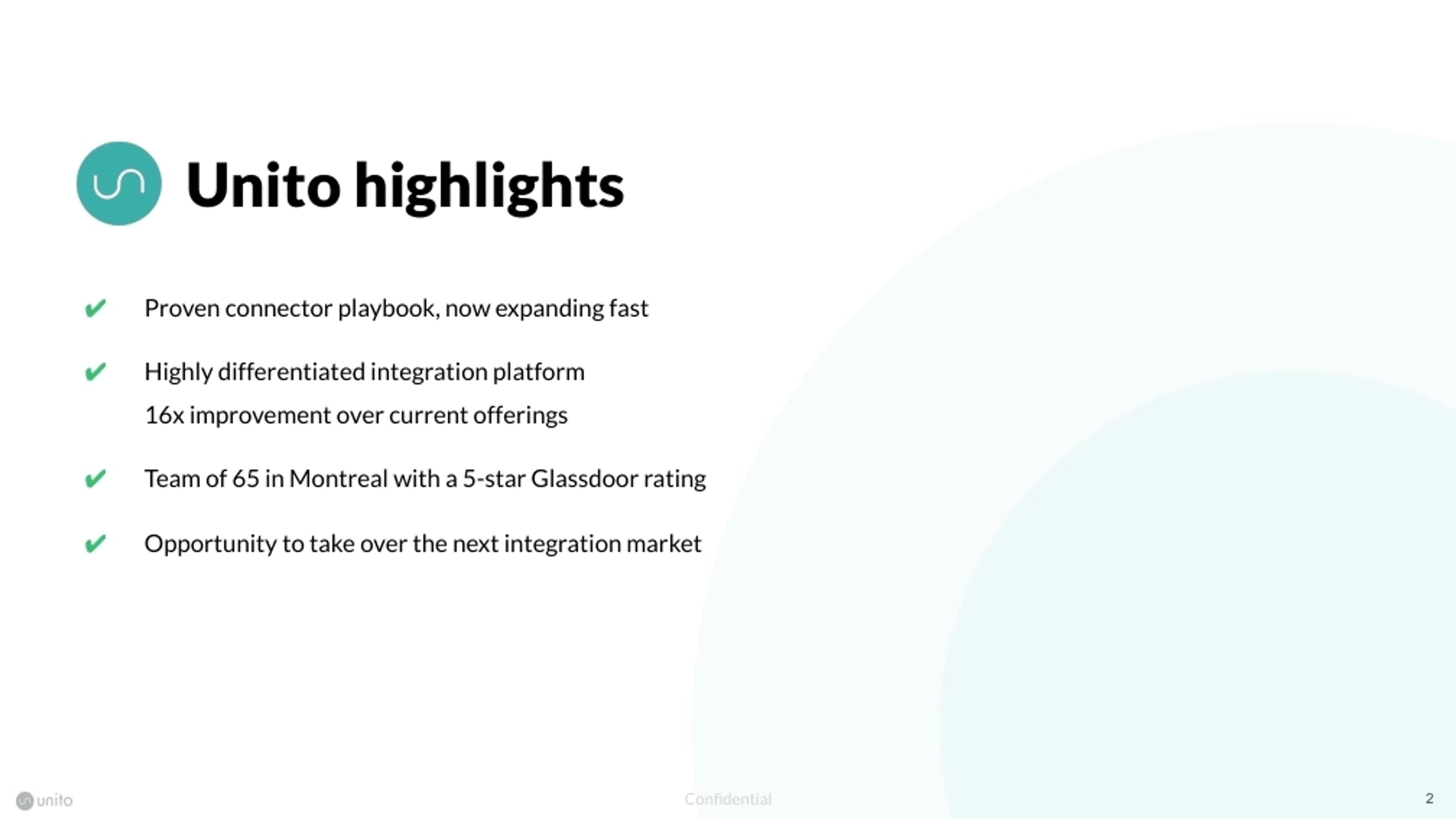 Unito Deck - Page #2 - Executive Summary Slide
