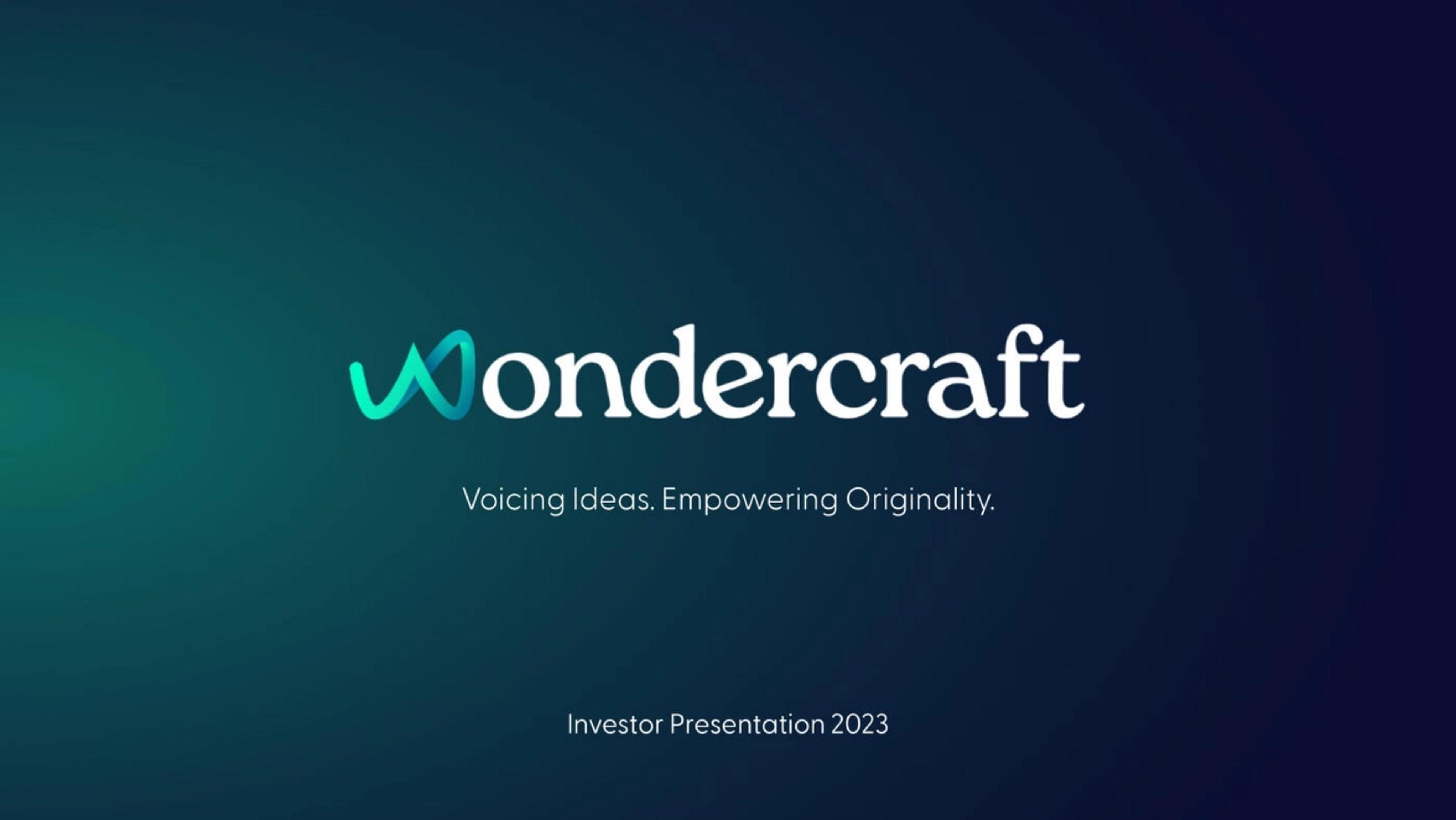 Wondercraft Deck - Page #1 - Title Slide