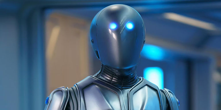 Isaac looking straight ahead in The Orville