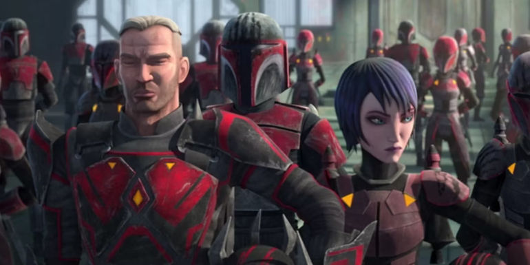 Gar Saxon and Rook Kast lead Maul's Madndalorian Super Commandos in the Siege of Mandalore in The Clone Wars