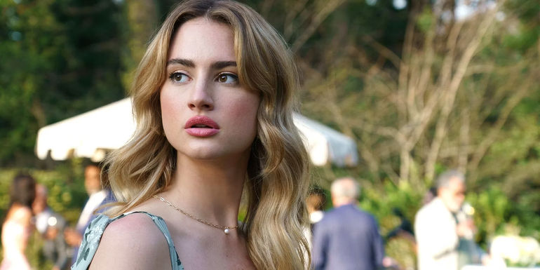 Lucy at the wedding in Tell Me Lies