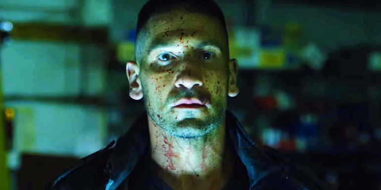 Frank Castle covered in blood in The Punisher