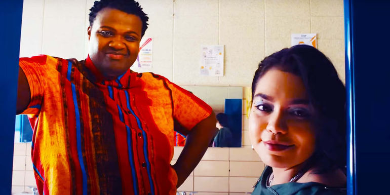 Jaquel Spivey as Damian Hubbard and Auli'i Cravalho as Janis 'Imi'ike in Mean Girls 2024