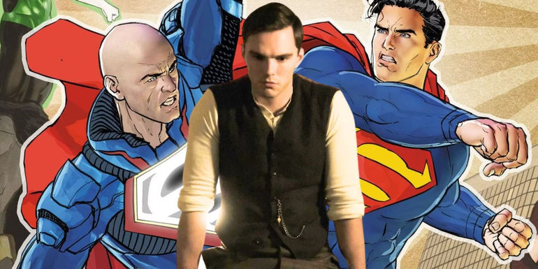 Nicholas Hoult with Superman and Lex Luthor custom image