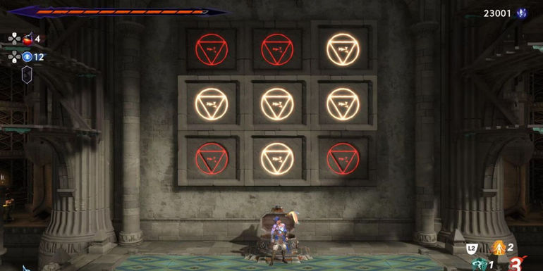 the cube grid puzzle in sacred archives in the lost crown.