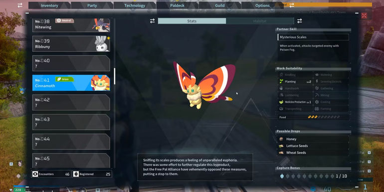 Cinnamoth in Palworld