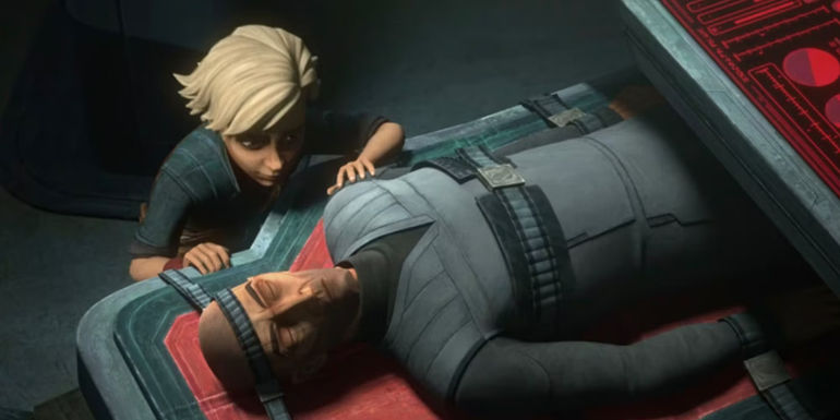 Omega finds Crosshair after being kidnapped by the Empire in The Bad Batch season 2