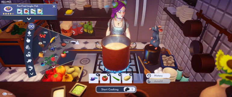 Pan-Fried Angler Fish cooking recipe in Disney Dreamlight Valley