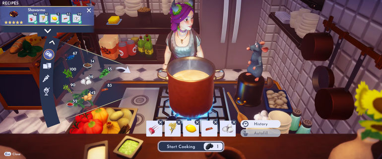 Shwarma cooking recipe in Disney Dreamlight Valley: A Rift in Time
