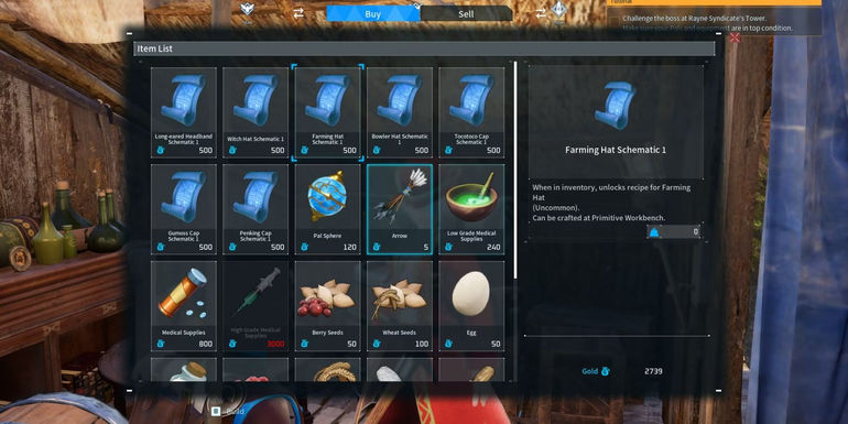 Schematics in Palworld