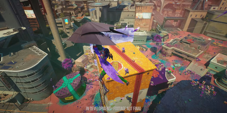 Suicide Squad Kill the Justice League Joker gliding using umbrella gadget