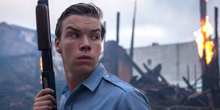 Will Poulter with a shotgun in Detroit
