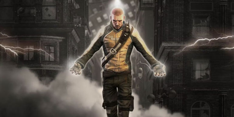 Cole in promo art for Infamous.
