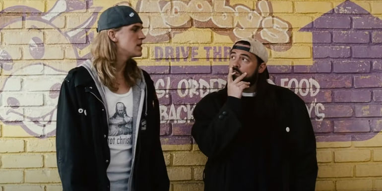 Jason Mewes as Jay and Kevin Smith as Silent Bob in Clerks II.