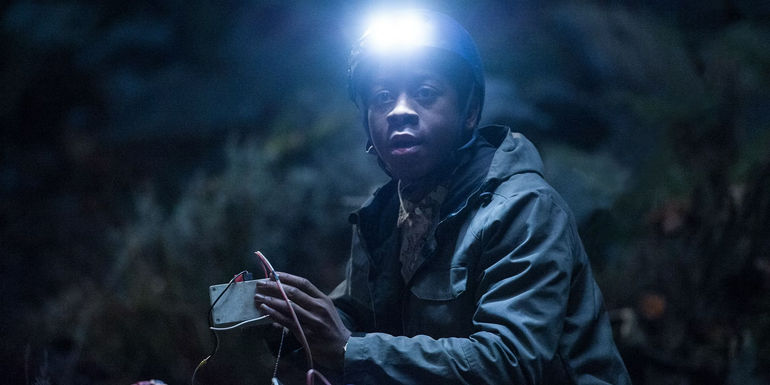 R.J. Cyler as Billy in a cave in the Power Rangers movie