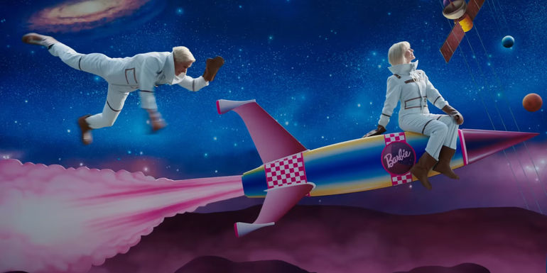 Barbie and Ken in space in Barbie (2023)