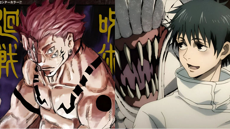 Sukuna's true form (left) Rika and Yuta (right) (Images via MAPPA and Shueisha)