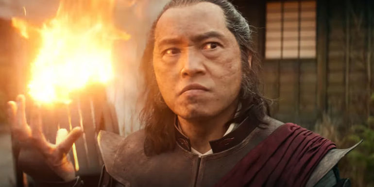 A soldier with fire in his palm in Netflix's live-action Avatar: The Last Airbender