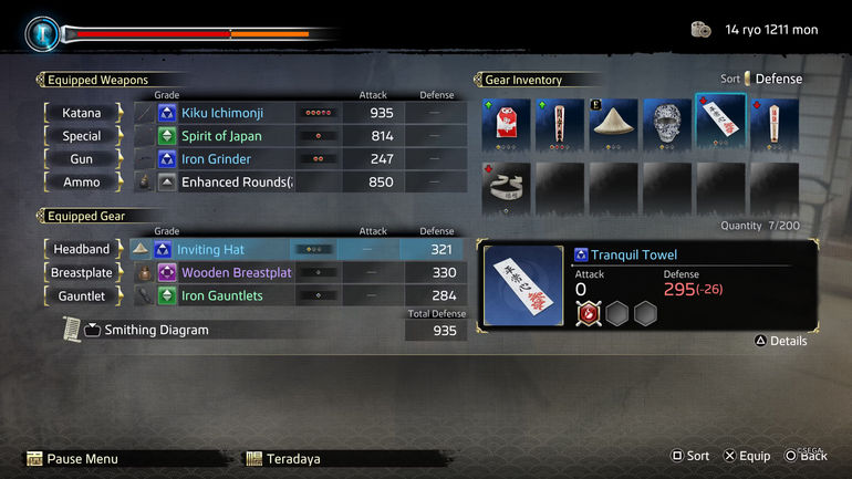 Tranquil Towel equipment in Like a Dragon: Ishin!