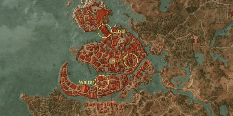 Lussi, Fritz, Walter Locations in Witcher 3
