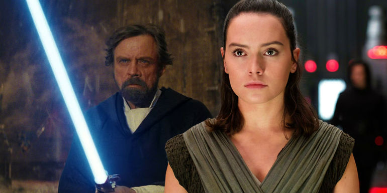 Rey (Daisy Ridley) and Luke Skywalker (Mark Hamill) in Star Wars: Episode VIII - The Last Jedi.