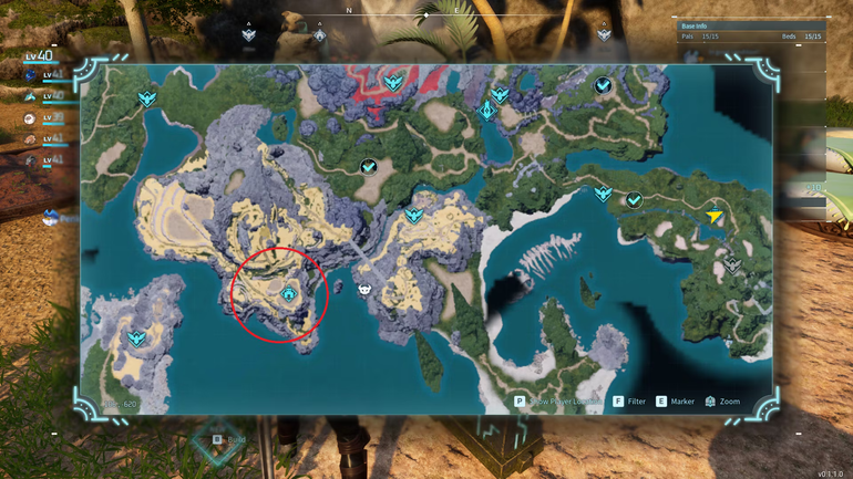 One of many ore cluster locations in Palworld