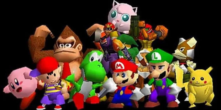 The entire cast of Super Smash Bros.