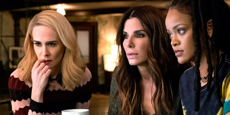 Sarah Paulson, Sandra Bullock and Rihanna Looking Concerned in Ocean's 8