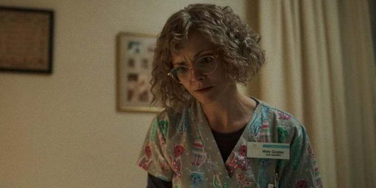 Misty looking concerned in Yellowjackets