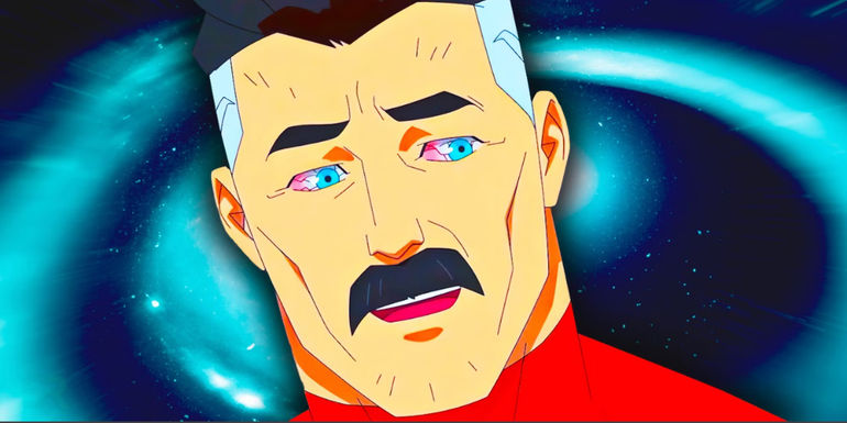 Omni-Man with bloodshot eyes in Invincible.