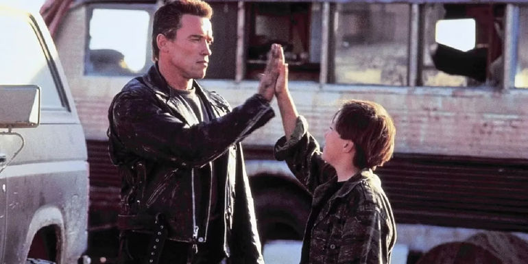 ​​​​​​​Arnold Schwarzenegger Giving a High-Five in Terminator 2: Judgment Day